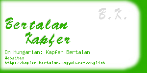 bertalan kapfer business card